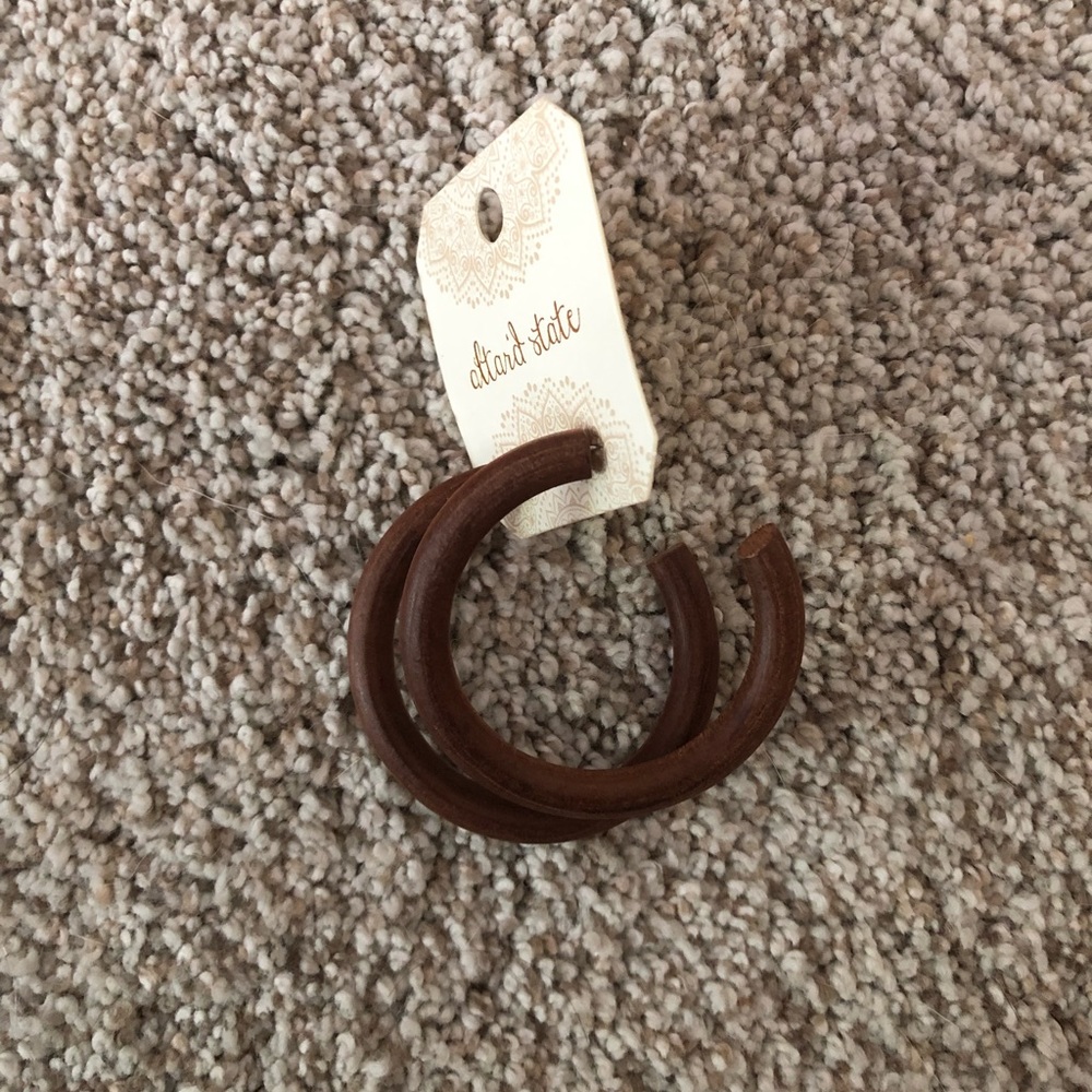 altars state wood hoop earrings